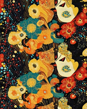 PREORDER Due December Klimt Shapes French Terry Fabric £18pm