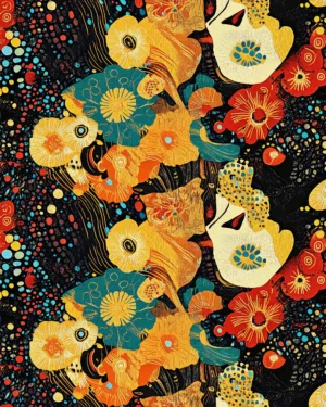 PREORDER Due December Klimt Shapes French Terry Fabric £18pm