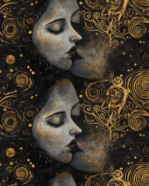 PREORDER Due December Klimt The Kiss French Terry Fabric £18pm