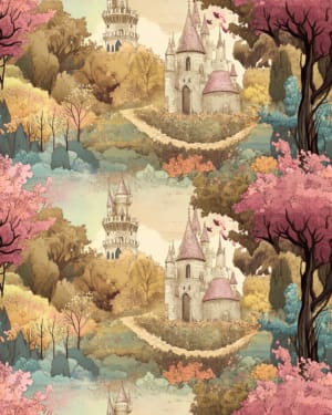 PREORDER Due December Vintage Fairytale French Terry Fabric £18pm