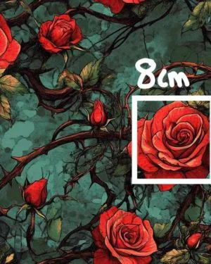 PREORDER due January 2025 Teal Rose Jersey Fabric £16.50pm