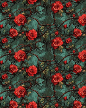 PREORDER Due January 2025 Teal Rose French Terry Fabric £18pm