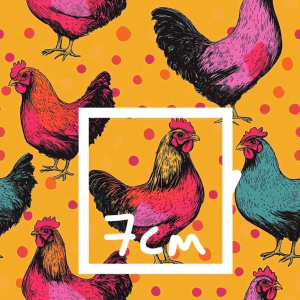 PREORDER due March 2025 Retro Chickens Jersey Fabric £16.50pm 6