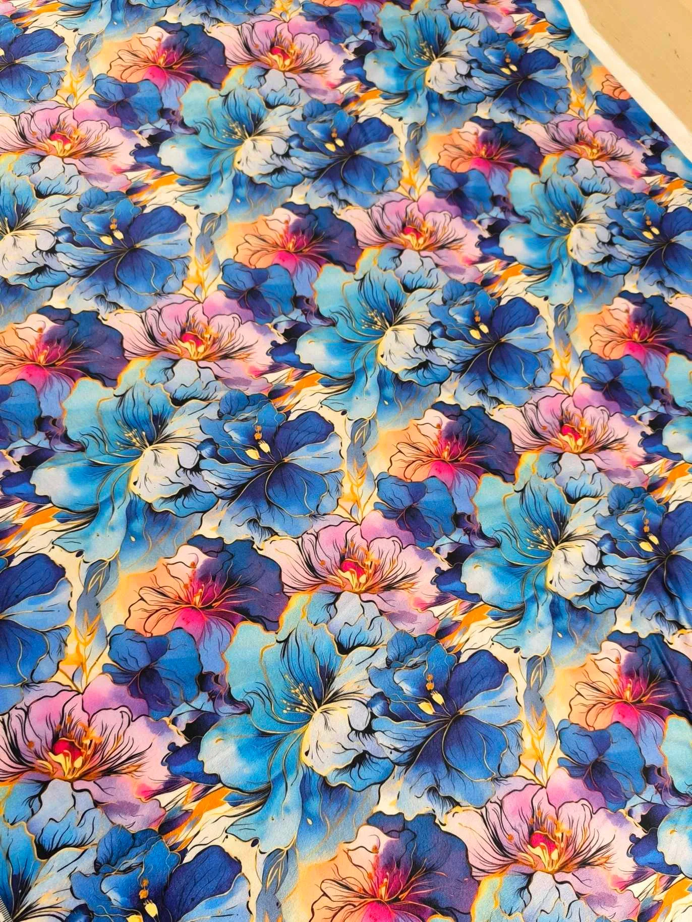 Floral Watercolour Squish Fabric £17pm - Image 3