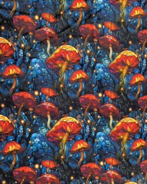 Red Mushroom Squish Fabric £17pm