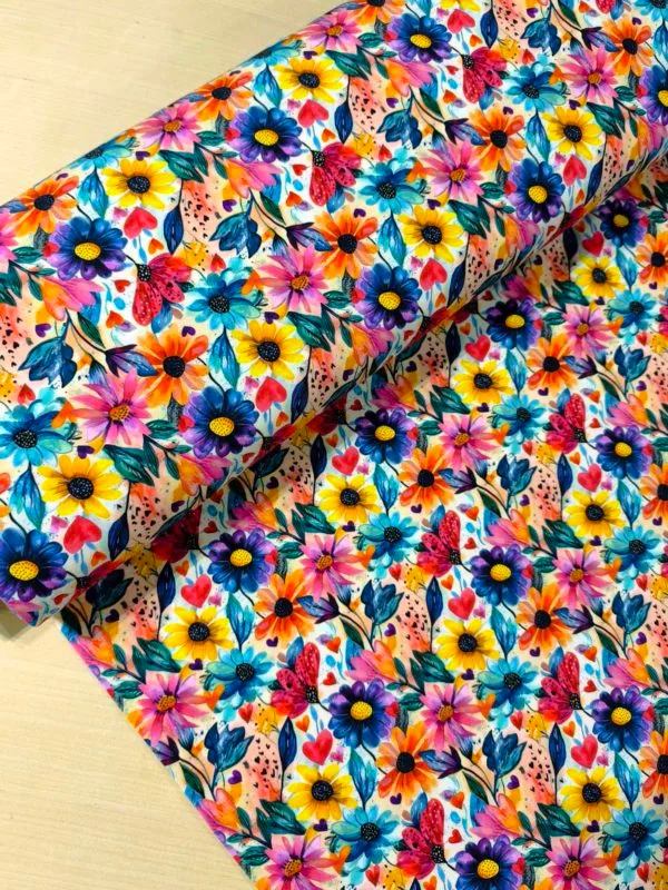 Flower Power Jersey Fabric £16.50pm - Image 2