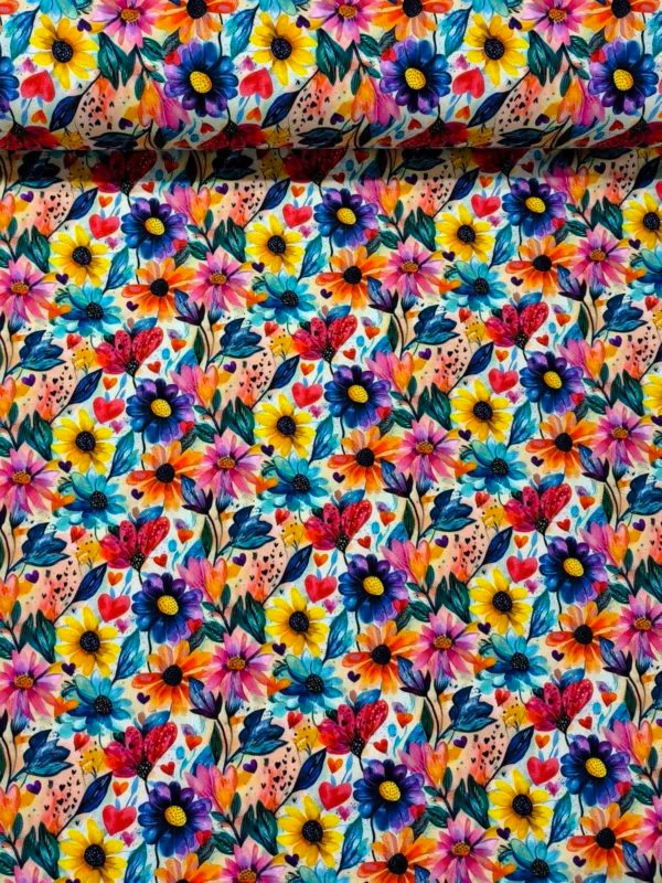 Flower Power Jersey Fabric £16.50pm - Image 4