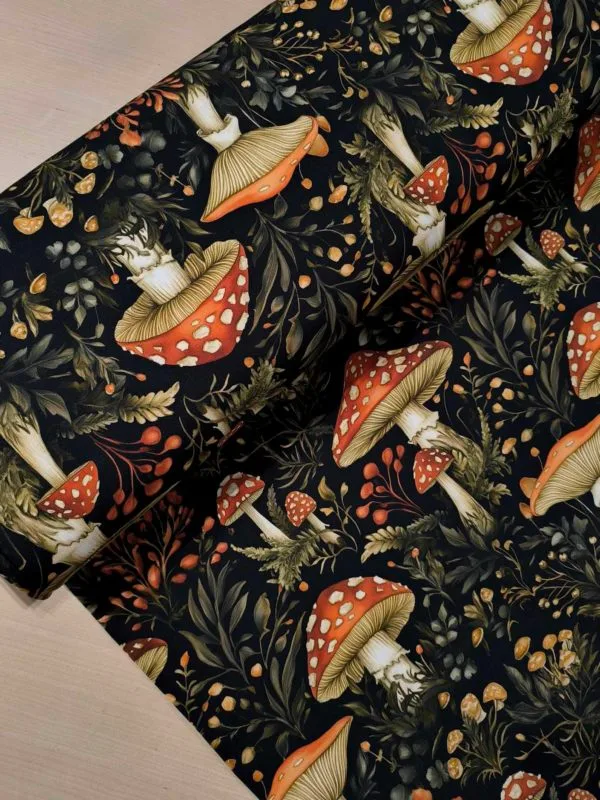Cottagecore Mushroom Jersey Fabric £16.50pm