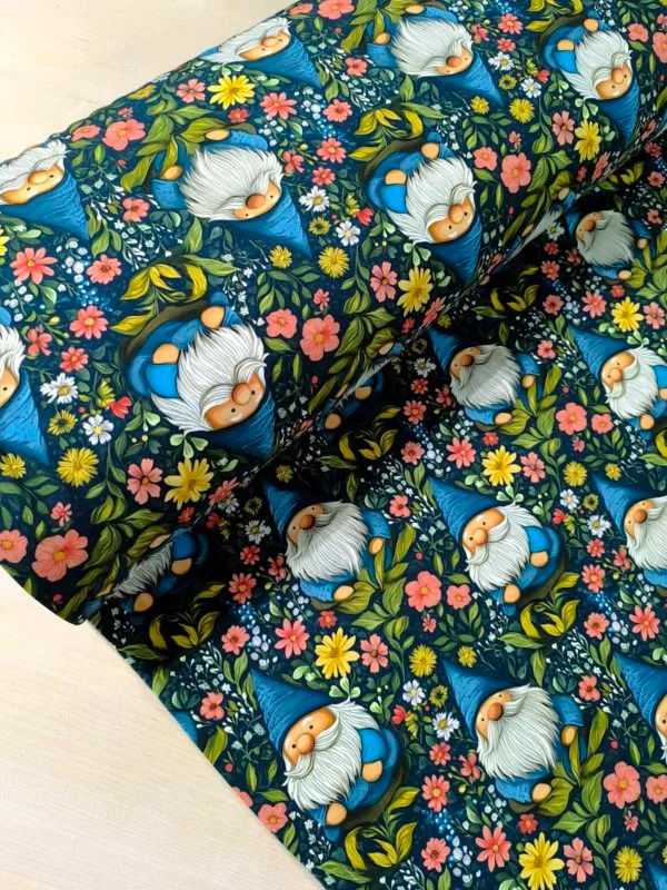 Cottagecore Gnome Jersey Fabric £16.50pm