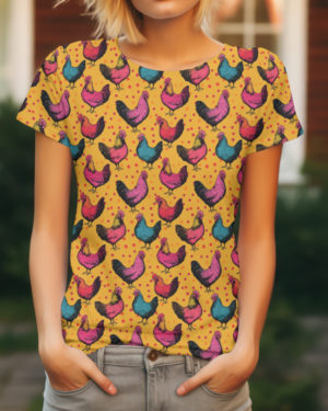 PREORDER due March 2025 Retro Chickens Jersey Fabric £16.50pm