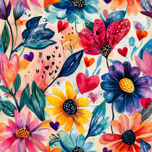 PREORDER due March 2025 Flower Power Jersey Fabric £16.50pm 4