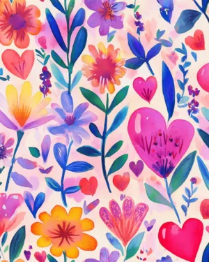 PREORDER due March 2025 Love & Flowers Jersey Fabric £16.50pm