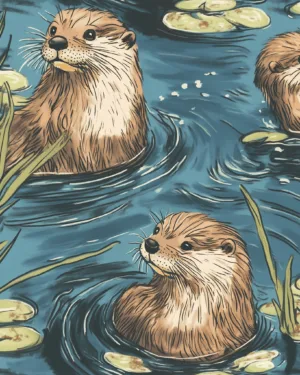 PREORDER due March 2025 Otterly Adorable Jersey Fabric £16.50pm