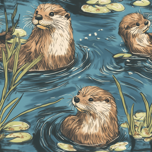 PREORDER due March 2025 Otterly Adorable Jersey Fabric £16.50pm 4