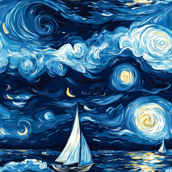 PREORDER due March 2025 Starry Sails Jersey Fabric £16.50pm 3