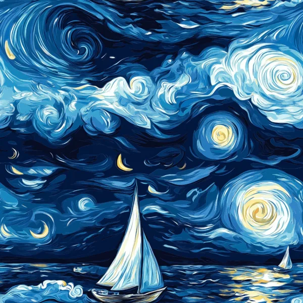 PREORDER due March 2025 Starry Sails Jersey Fabric £16.50pm 4