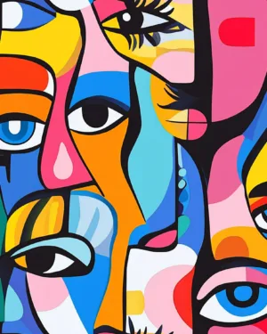 PREORDER Due March 2025 Pop Art Faces French Terry Fabric £18pm