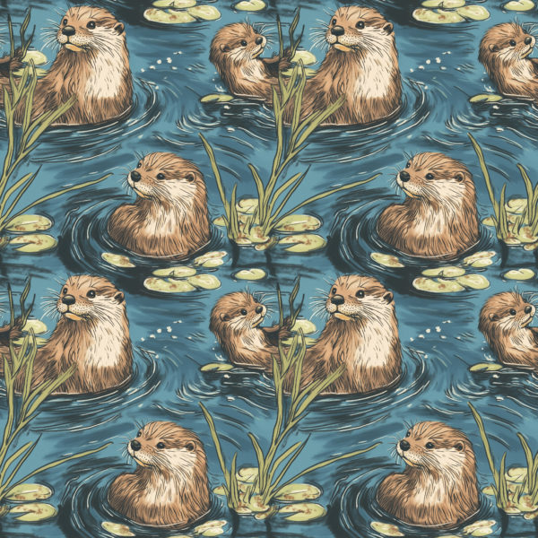 PREORDER due March 2025 Otterly Adorable Jersey Fabric £16.50pm 7