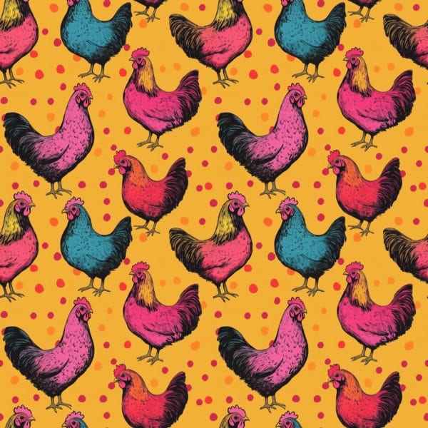 PREORDER due March 2025 Retro Chickens Jersey Fabric £16.50pm 7