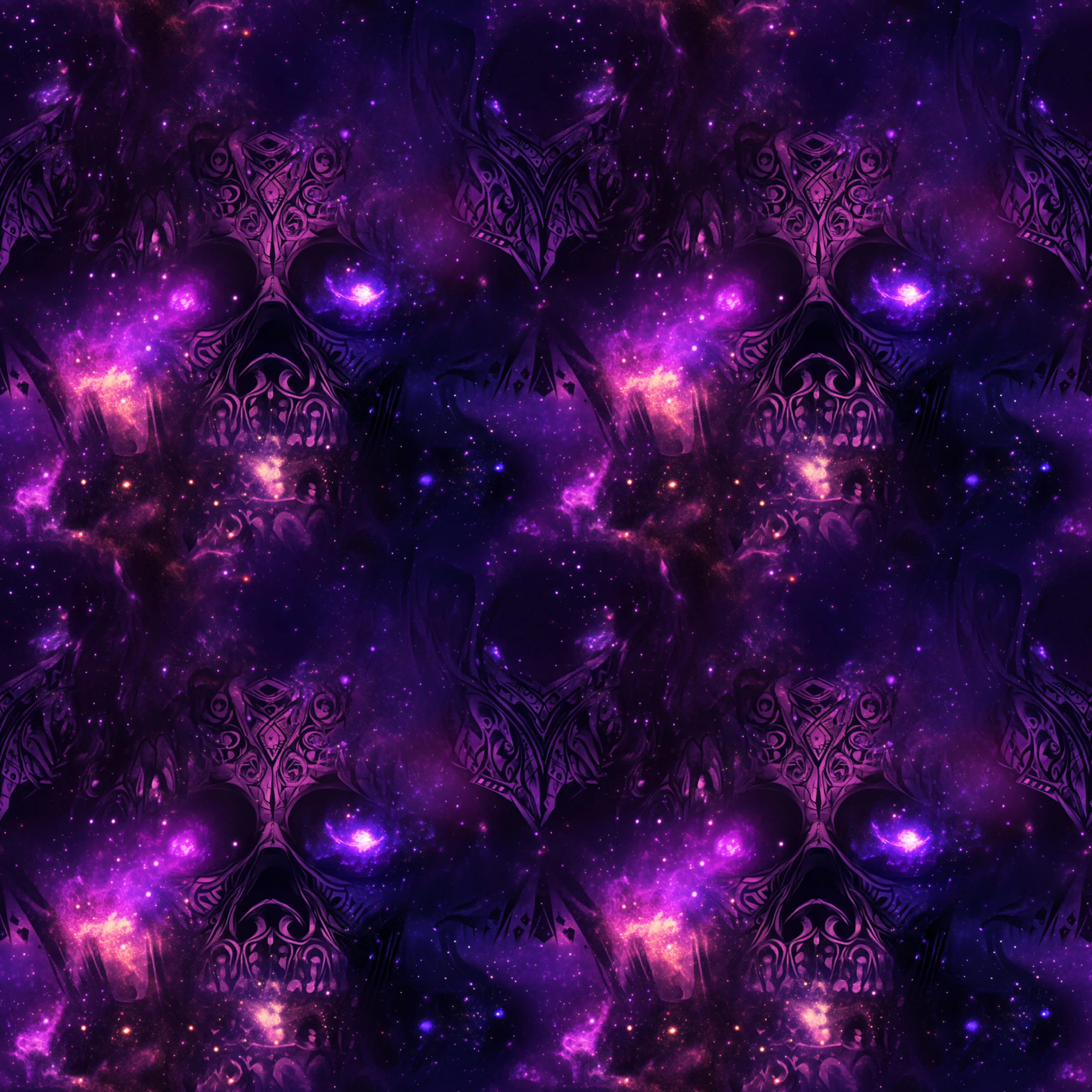 Skull Nebular French Terry Fabric £18pm - Image 6