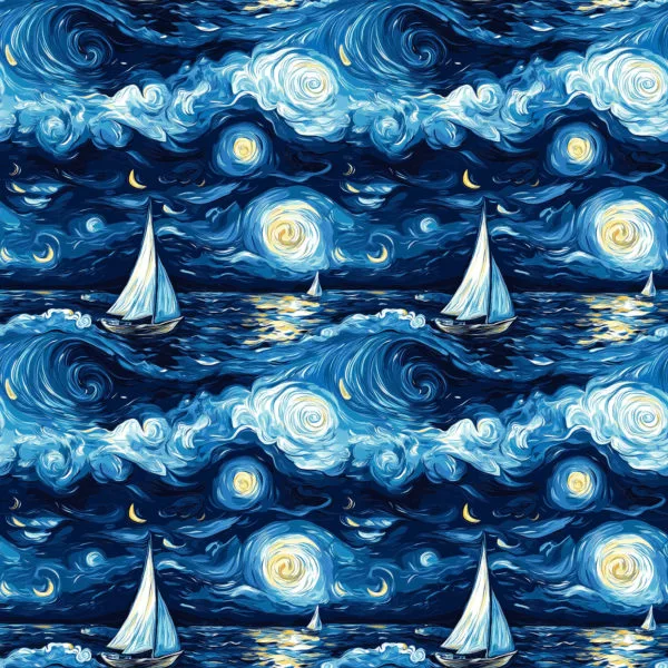 PREORDER due March 2025 Starry Sails Jersey Fabric £16.50pm 7