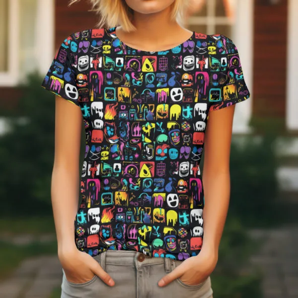 Neon Graffiti Jersey Fabric £16.50pm - Image 5