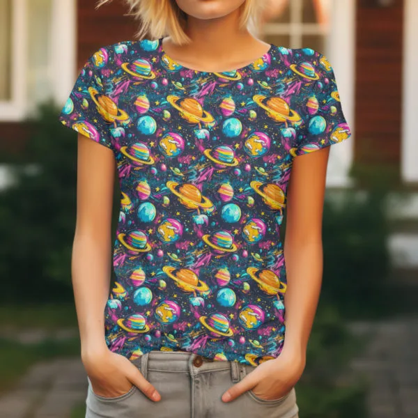 PREORDER due April 2025 Street Art Solar System Jersey Fabric £16.50pm - Image 3