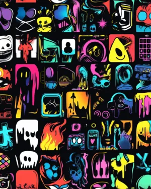 PREORDER due April 2025 Neon Graffiti Jersey Fabric £16.50pm