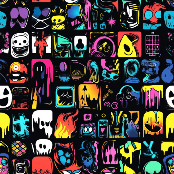 PREORDER due April 2025 Neon Graffiti Jersey Fabric £16.50pm 4