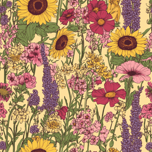 PREORDER due April 2025 Full Bloom Wildflower Jersey Fabric £16.50pm 4