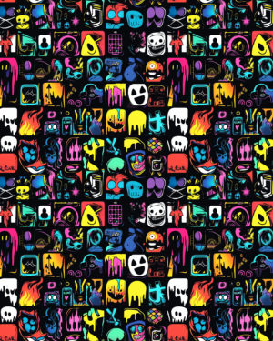 PREORDER due April 2025 Neon Graffiti Jersey Fabric £16.50pm