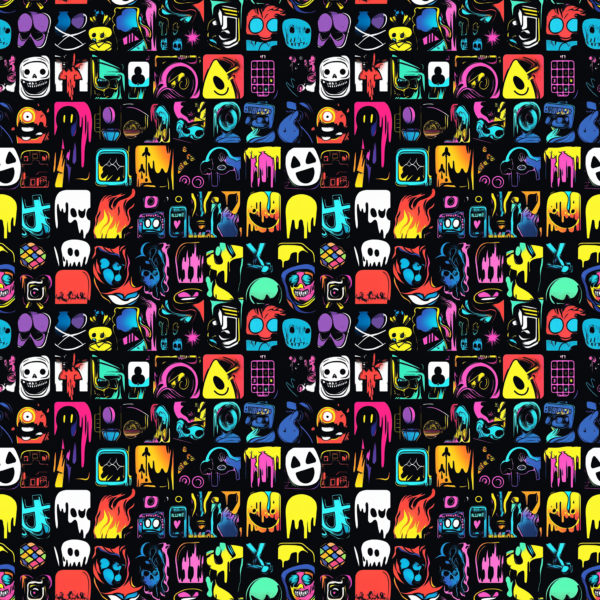 PREORDER due April 2025 Neon Graffiti Jersey Fabric £16.50pm 5