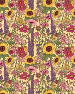 PREORDER due April 2025 Full Bloom Wildflower Jersey Fabric £16.50pm