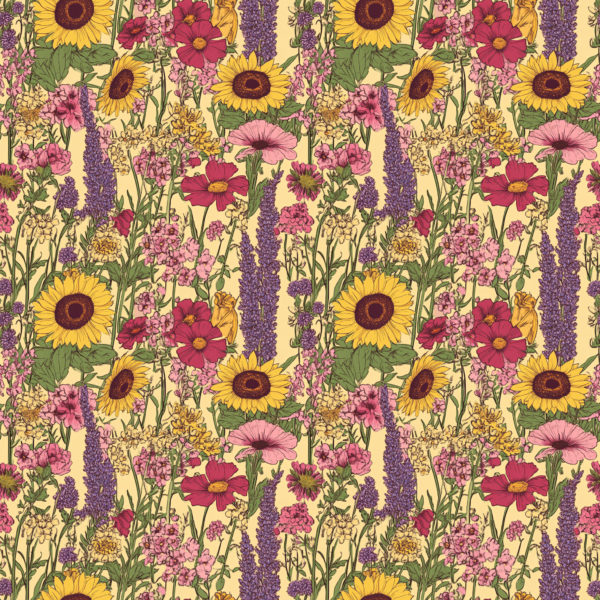 PREORDER due April 2025 Full Bloom Wildflower Jersey Fabric £16.50pm 5