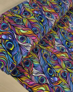 Peacock Swirls Jersey Fabric £16.50pm