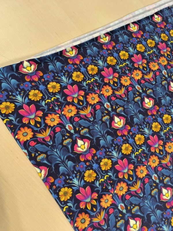 Symmetrical Flower French Terry Fabric £18pm
