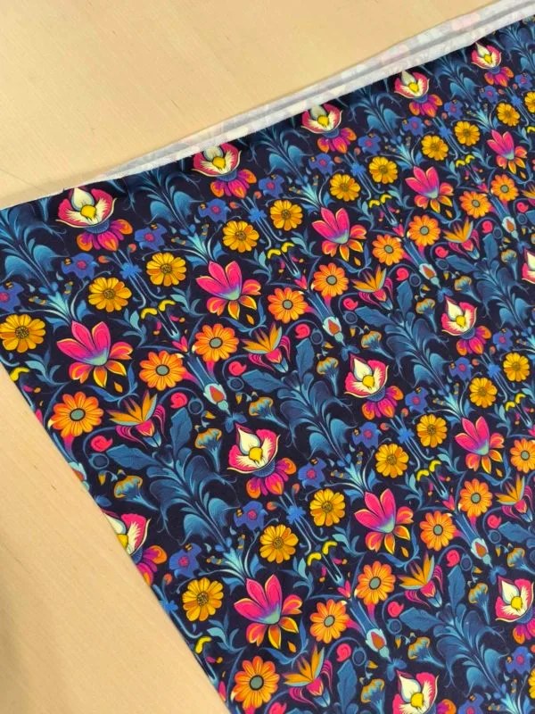 Symmetrical Flower French Terry Fabric £18pm