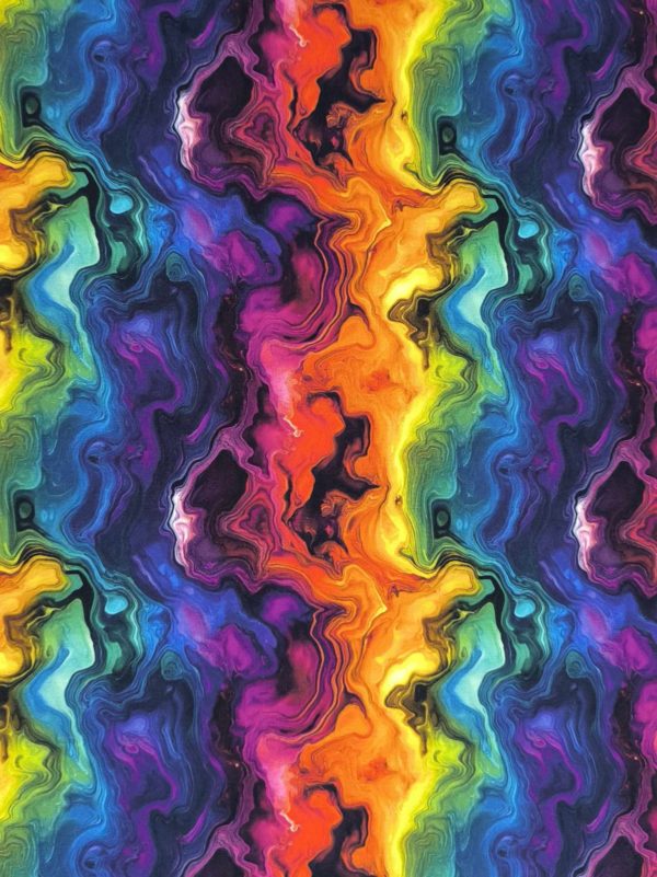 Rainbow Geode Jersey Fabric £16.50pm