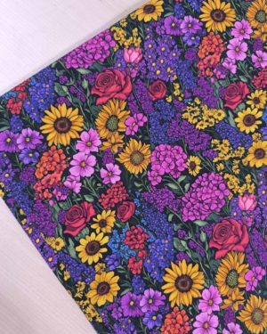 Flower Medley Jersey Fabric £16.50pm