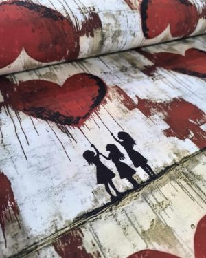 Banksy Balloon Girls Jersey Fabric £16.50pm