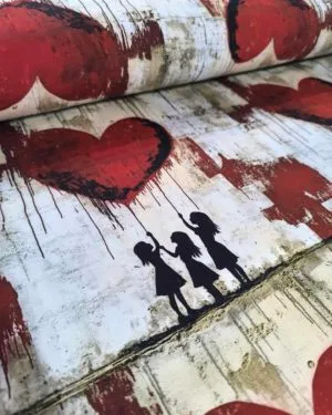Banksy Balloon Girls Jersey Fabric £16.50pm