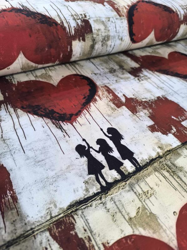 Banksy Balloon Girls Jersey Fabric £16.50pm