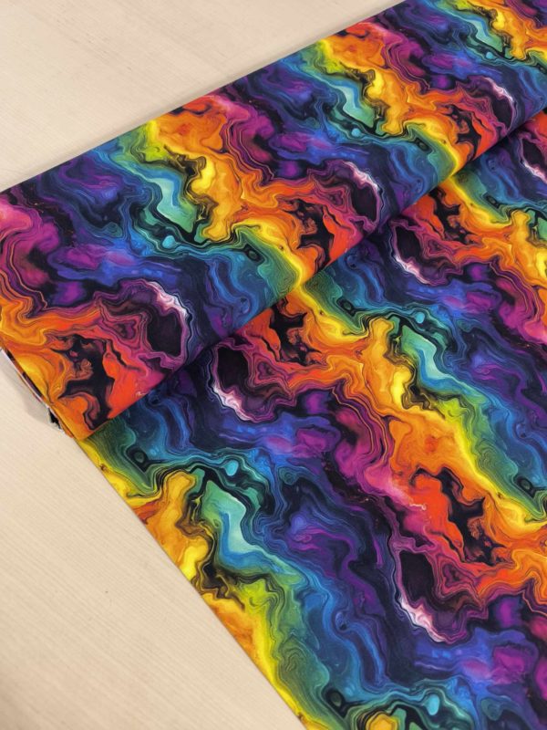 Rainbow Geode Jersey Fabric £16.50pm - Image 3
