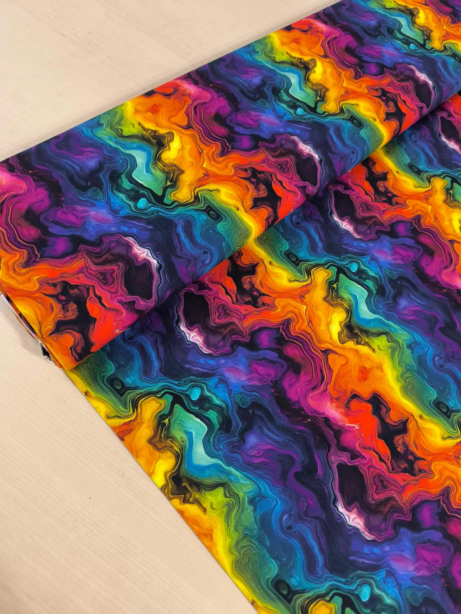 0.75m Piece Rainbow Geode Jersey Fabric - Image 3