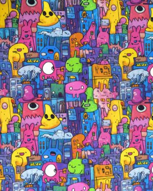 City Monsters Jersey Fabric £16.50pm