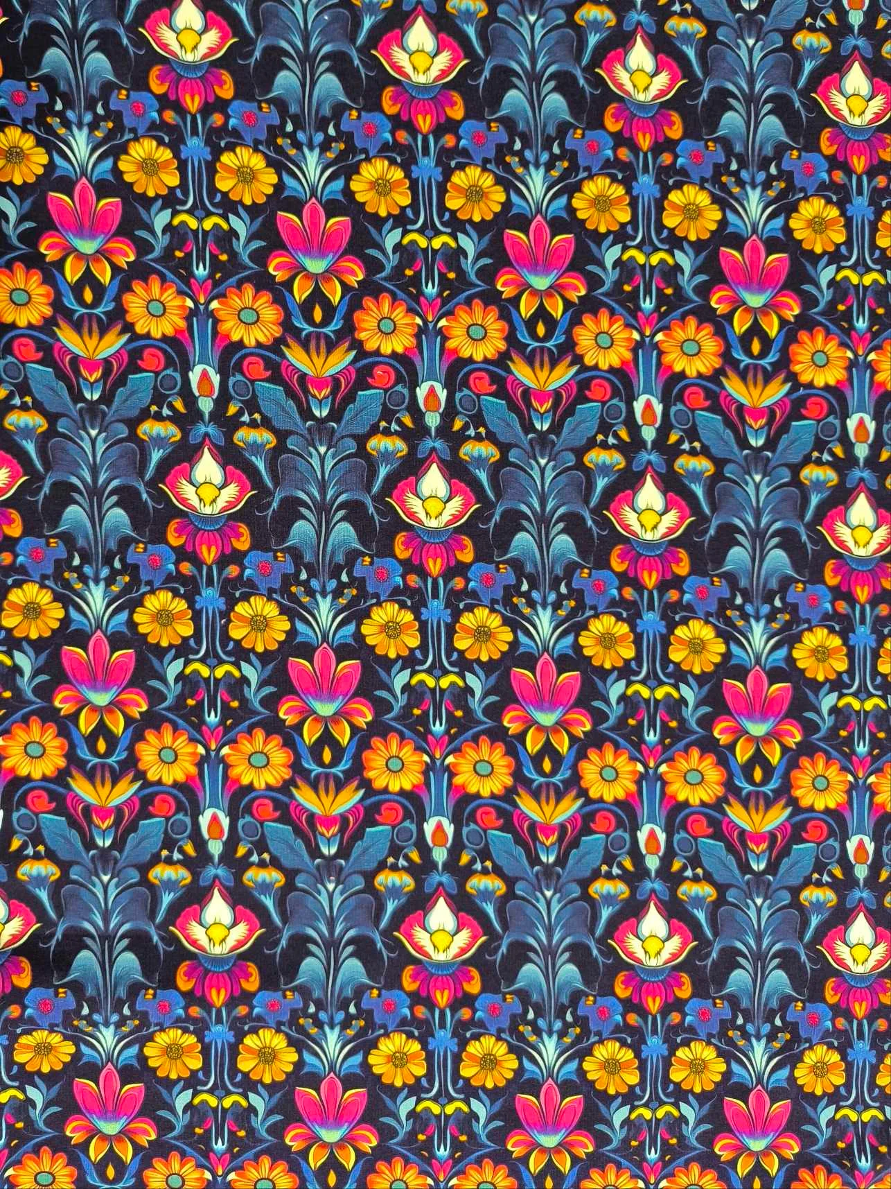 Symmetrical Flower French Terry Fabric £18pm - Image 3