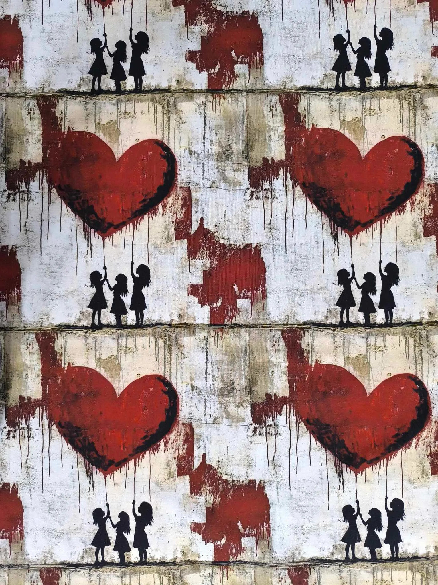 Banksy Balloon Girls Jersey Fabric £16.50pm 7 Banksy Balloon Girls Jersey Fabric £16.50pm - Image 4