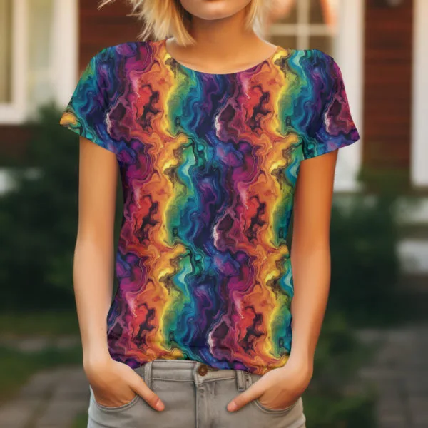 Rainbow Geode Jersey Fabric £16.50pm - Image 7
