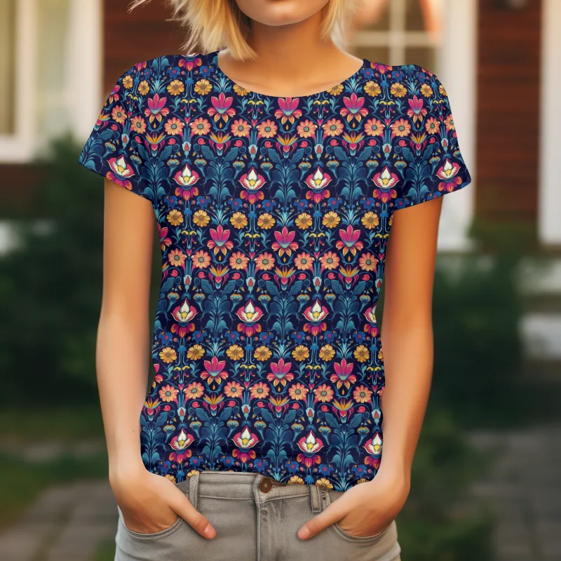 Symmetrical Flower French Terry Fabric £18pm - Image 5