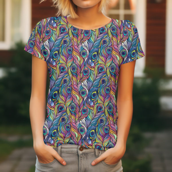 Peacock Swirls Jersey Fabric £16.50pm - Image 5